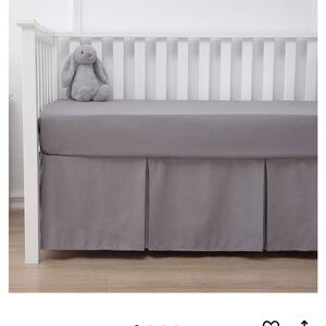 Gray Pleated Crib Skirt
